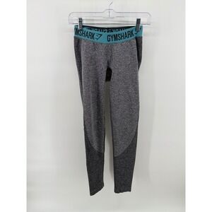 Gymshark Flex High Waisted Seamless Leggings Grey Marl Teal Womens Small